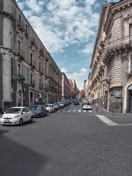 Catania Italië Augustus 2018 Shot Van San Giuliano Street Een — Stockfoto