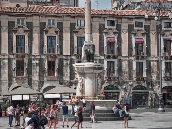 Catania Italia Agosto 2018 Girato Liotru Elefante Gergo Siciliano Statua — Foto Stock