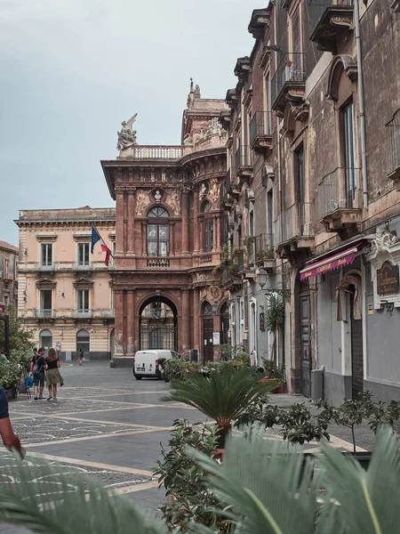 Catania Italia Agosto 2018 Scatto Piazza Teatro Massimo Catania Una — Foto Stock