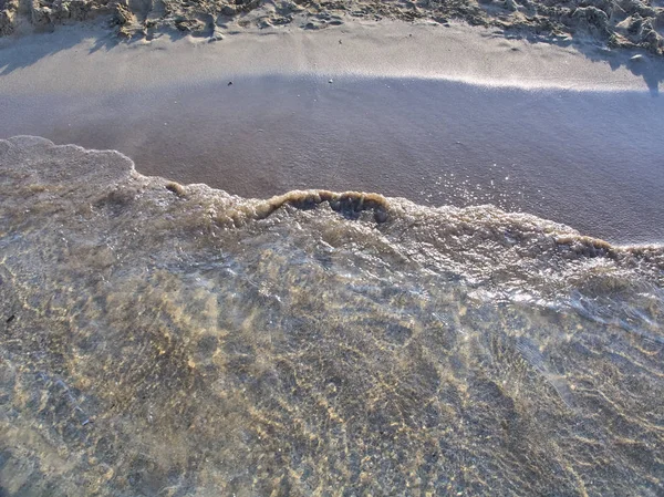 Σφηνάκι Από Κύματα Στην Άμμο Στην Όμορφη Τροπική Παραλία San — Φωτογραφία Αρχείου
