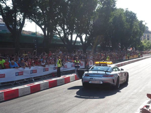 Milão Itália Agosto 2018 Safety Car Exposição Fórmula Dia Centro — Fotografia de Stock