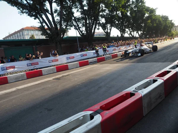 Milão Itália Agosto 2018 Carro Leclerc Exposição Fórmula Dia Centro — Fotografia de Stock