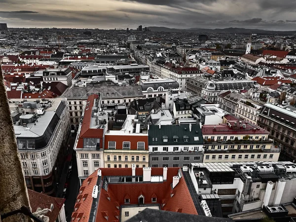 Aerial View Cityscape Cloudy Sky Background — Stock Photo, Image