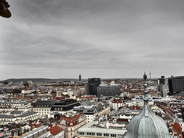 Воздушный Вид Городской Пейзаж Облачном Фоне Неба — стоковое фото