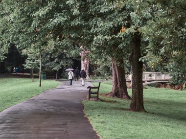 Cardiff, İngiltere - Semptember 16, 2018: Cardiff şehir sokaklarının görünümü