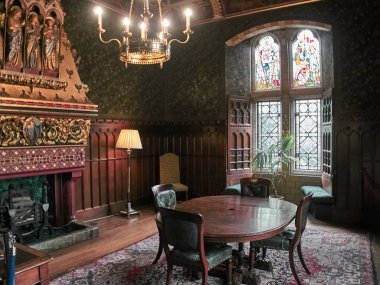 Cardiff, İngiltere - Semptember 16, 2018: Cardiff kalesinin görünümü