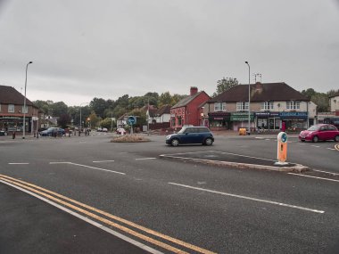 Cardiff, İngiltere - 16 Eylül 2018: Cardiff şehir sokaklarının görünümü