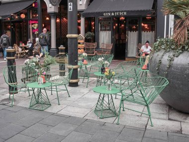 Cardiff, İngiltere - Semptember 16, 2018: Cardiff şehir sokaklarının görünümü