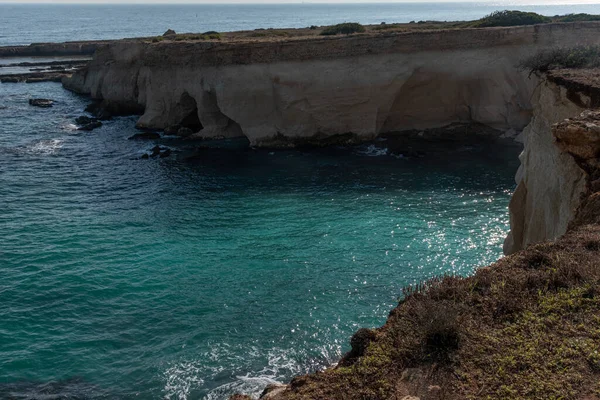 Vista Costa Plemmirio Uma Reserva Marinha Natural Perto Siracusa Sul — Fotografia de Stock