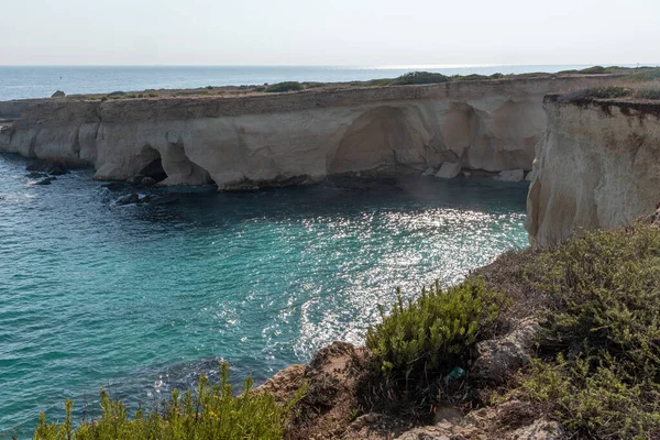 Vista Costa Plemmirio Uma Reserva Marinha Natural Perto Siracusa Sul — Fotografia de Stock