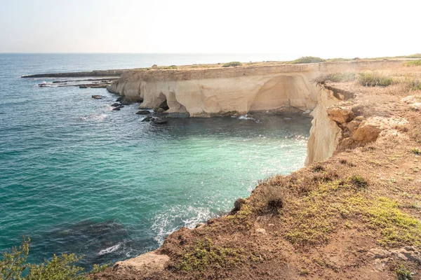 Utsikt Över Kusten Vid Plemmirio Ett Naturreservat Nära Syrakusa Södra — Stockfoto