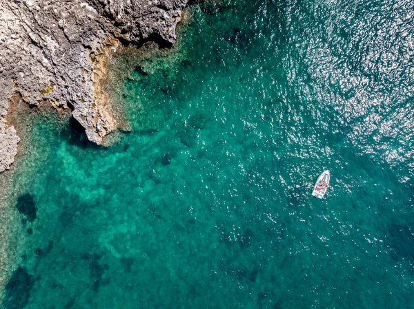 Capo Passero Adası Yakınlarında Tekne Satışı Yaparken Çekilmiş Talya Nın — Stok fotoğraf