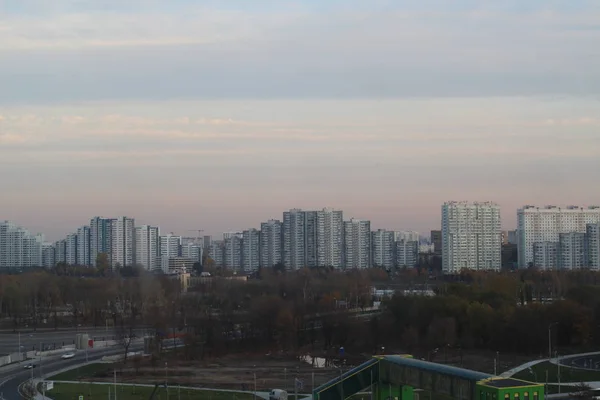 Moscou Rússia 2019 Vista Edifícios Residenciais Estação Metrô Technopark — Fotografia de Stock