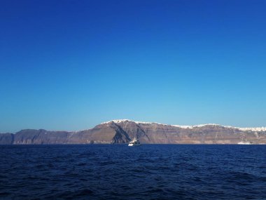 Santorini yanardağgüzel deniz manzara. Yunanistan