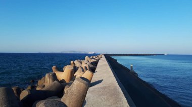 Kandiye rıhtımlarında breakwaters, Girit, Yunanistan