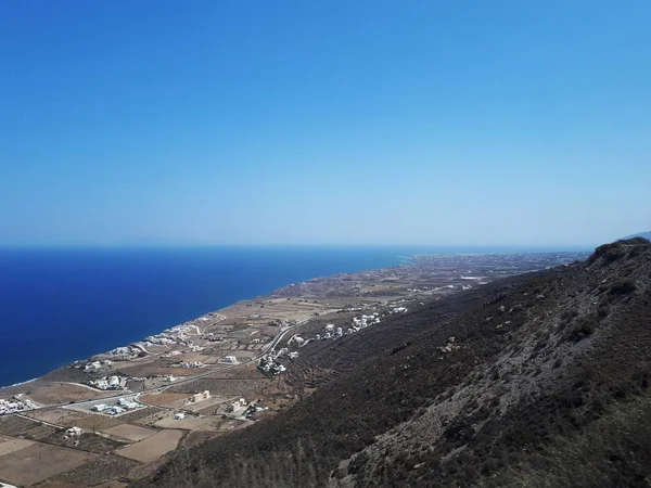 Belo Verão Ensolarado Fundo Santorini Grécia — Fotografia de Stock