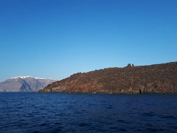Красивый Морской Пейзаж Вулкана Санторини Греция — стоковое фото