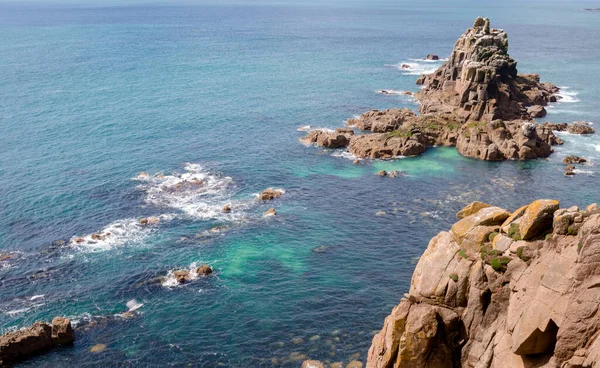 natural landscape of blue sea with rocky coastline