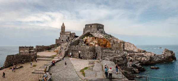 Porto Venere Itálie Května 2018 Pohled Kostel Petra Záliv Básníků — Stock fotografie