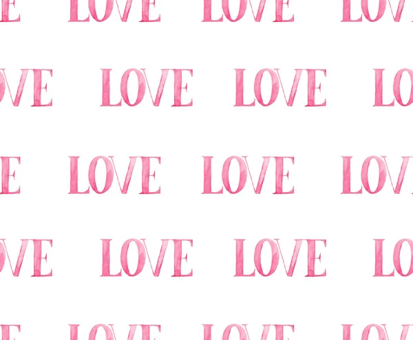 Niedliche nahtlose Muster Liebe handgezeichneten Schriftzug — Stockfoto