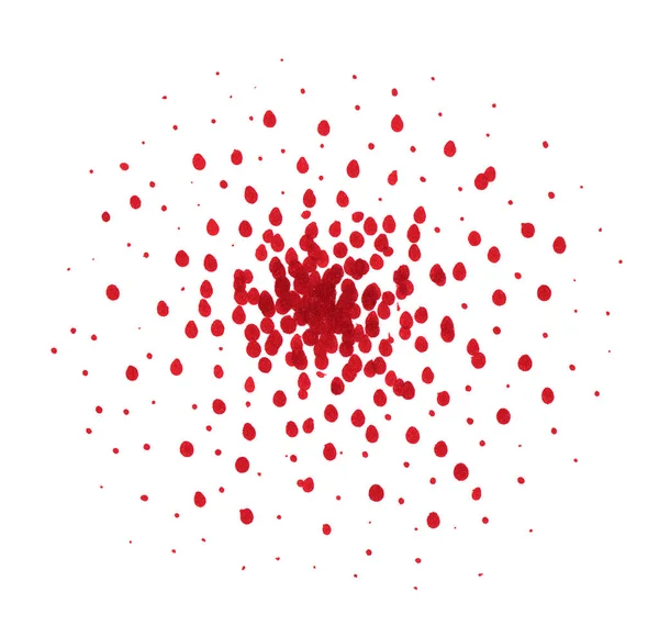Абстрактные красные и белые точки, нарисованные вручную . — стоковое фото