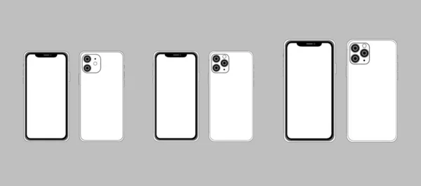 Спереди Сзади Новый Iphone Pro Max Векторная Простая Иллюстрация Смартфон — стоковый вектор