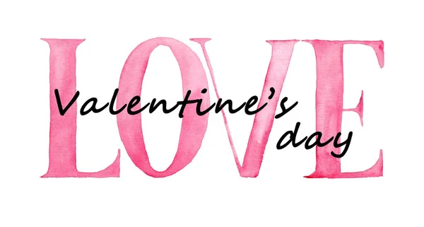 Cute love hand drawn lettering for the St.Valentines Day — Stock Photo, Image