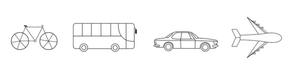 Ensemble d'icônes simples sur fond blanc. Élément de l'icône de transport. Design graphique de qualité supérieure. Signe et icône de la collection de symboles pour les sites Web, web design, application mobile. Illustration vectorielle . — Image vectorielle