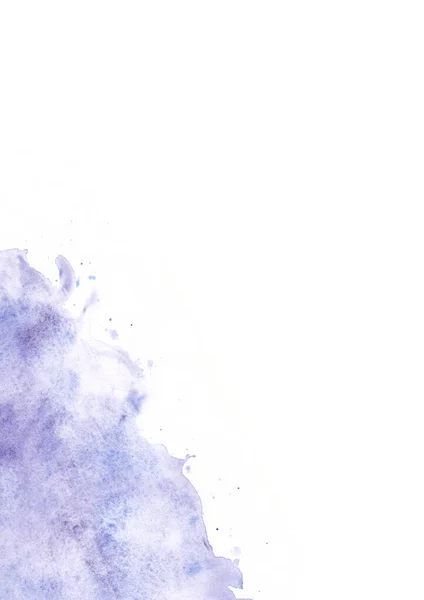 Violet watercolor abstract background. Beautiful spreading paint on white watercolor paper. Hand painting. Picture for desktop, design or greeting card. — Stock Photo, Image