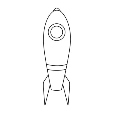 Roket basit bir ikon. Vektör çizim biçimi düz ikonik sembol, gri renk, şeffaf arkaplan. Web ve yazılım arayüzleri için tasarlandı.