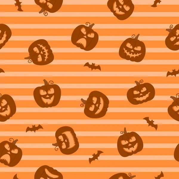 Modèle sans couture avec citrouille d'Halloween. Illustration vectorielle en style plat. — Image vectorielle