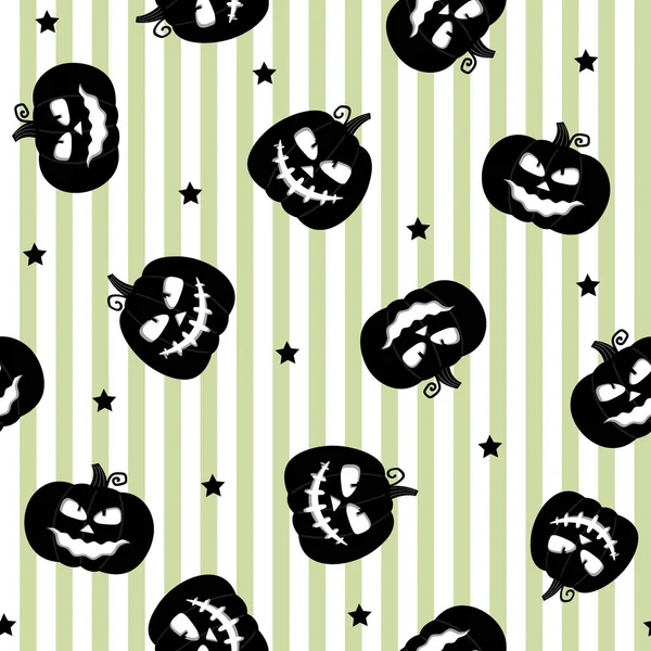 Zökkenőmentes minta halloween fekete tök fehér háttér. Csomagolópapírhoz, meghívókhoz, webdizájnhoz. Vektor illusztráció lapos stílusban. — Stock Vector