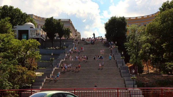 Lipca 2018 Odessa Ukraina Widok Potiomkinowskich Schodów Symbol Miasta — Zdjęcie stockowe