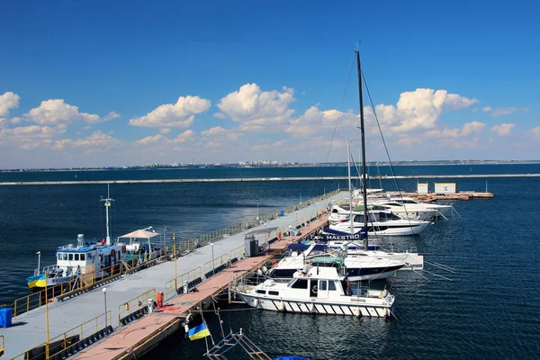 Odessa Oekraïne Uitzicht Dijk Van Zee Terminal Plezier Ambacht Juli — Stockfoto