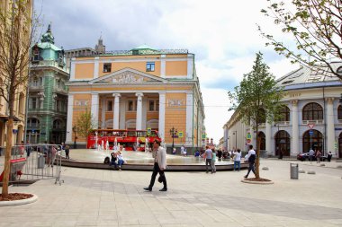 6 Temmuz 2018, Moskova, Rusya, görünümü Stock Exchange Meydanı ve kuru Çeşme