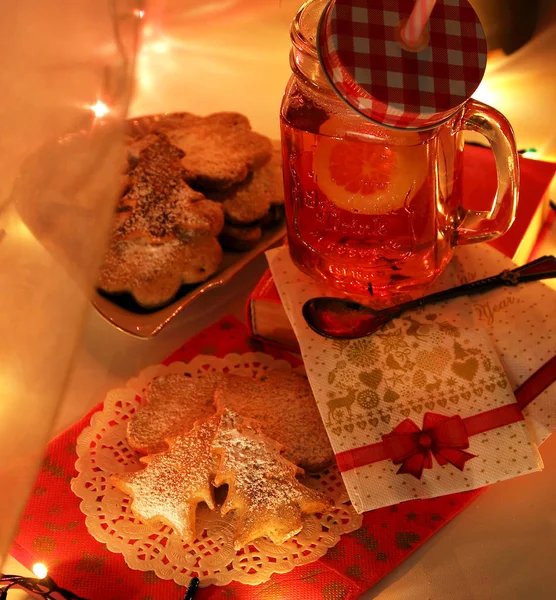 Noche Con Galletas Caseras Nochevieja — Foto de Stock