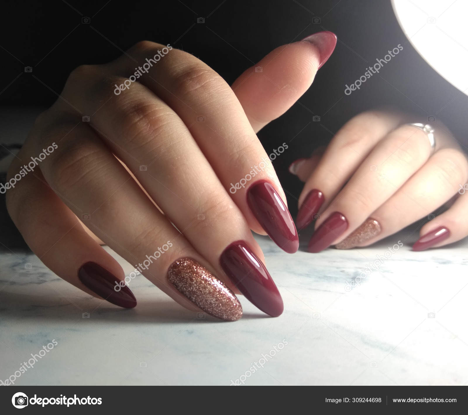 Burgundy gel nails | Shellac nail designs, Shellac nails, Winter nails gel