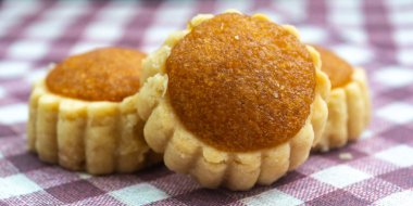 Mini Ananas Tart - Malezya Bayram Pastası Tatlısı. Yakın çekim ve
