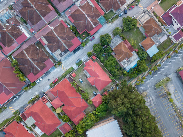 Aerial View - Houses Rooftop. Malaysian Houses