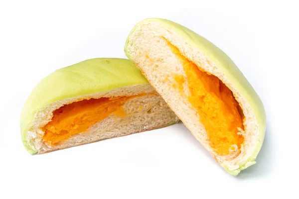 Snack japonés - Green Melon Pan sobre fondo blanco — Foto de Stock