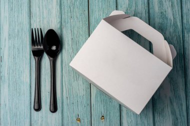 Beyaz Karton Fast Food Box, Ahşap sekmesinde Öğle Yemeği için Ambalaj