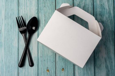 Beyaz Karton Fast Food Box, Ahşap sekmesinde Öğle Yemeği için Ambalaj