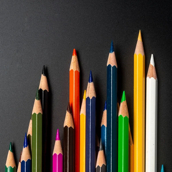 Mångfalds konceptet. Färgade blyertspennor på isolerade bakrund — Stockfoto