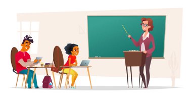 Öğrenciler veya başvuru sınıf. Öğretmen ders yol açar. Eğitim sürecinde kavramı.