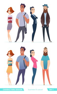 People in  different clothes style  clipart