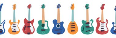 Gitar. Yatay dikişsiz desen.