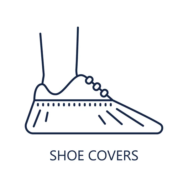 Icono de cubiertas de zapatos. Cubiertas médicas protectoras. Señal aislada en blanco — Vector de stock