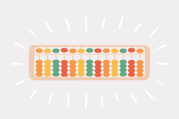 Abacus soroban zum Erlernen geistiger Arithmetik für Kinder. Konzept der Illustration des japanischen Systems der mentalen Mathematik. — Stockvektor