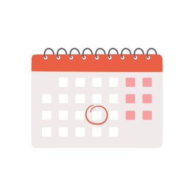 Seçilen tarihle takvim. İzole vektör illüstrasyonu