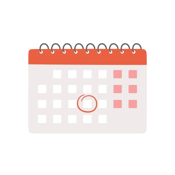 Ημερολόγιο με επιλεγμένη ημερομηνία. Απομονωμένη διανυσματική απεικόνιση — Διανυσματικό Αρχείο